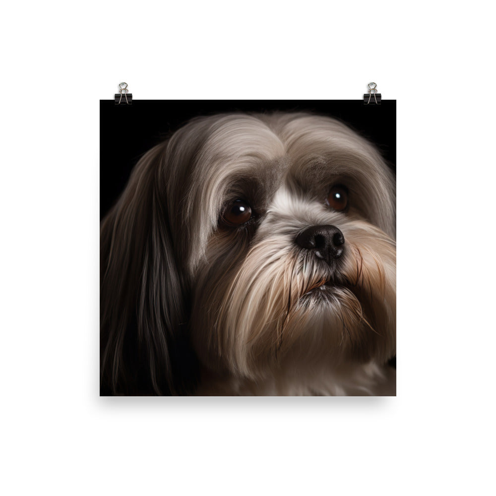 Lhasa Apso Glamour Shot Photo paper poster - PosterfyAI.com