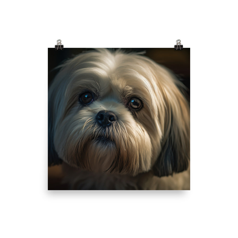 Lhasa Apso Gaze Photo paper poster - PosterfyAI.com