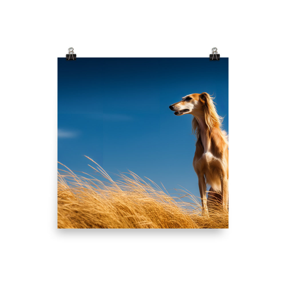 Graceful Saluki Photo paper poster - PosterfyAI.com