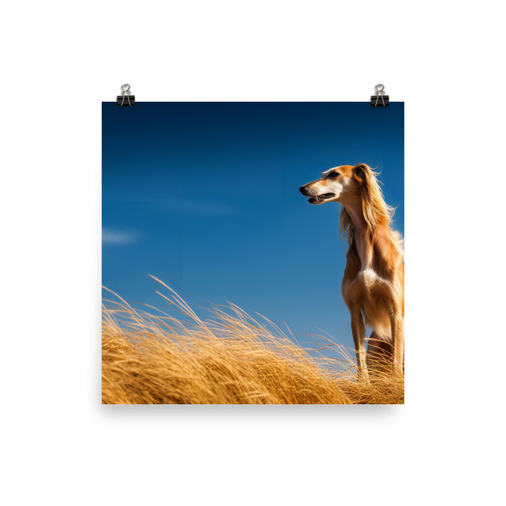 Graceful Saluki Photo paper poster - PosterfyAI.com