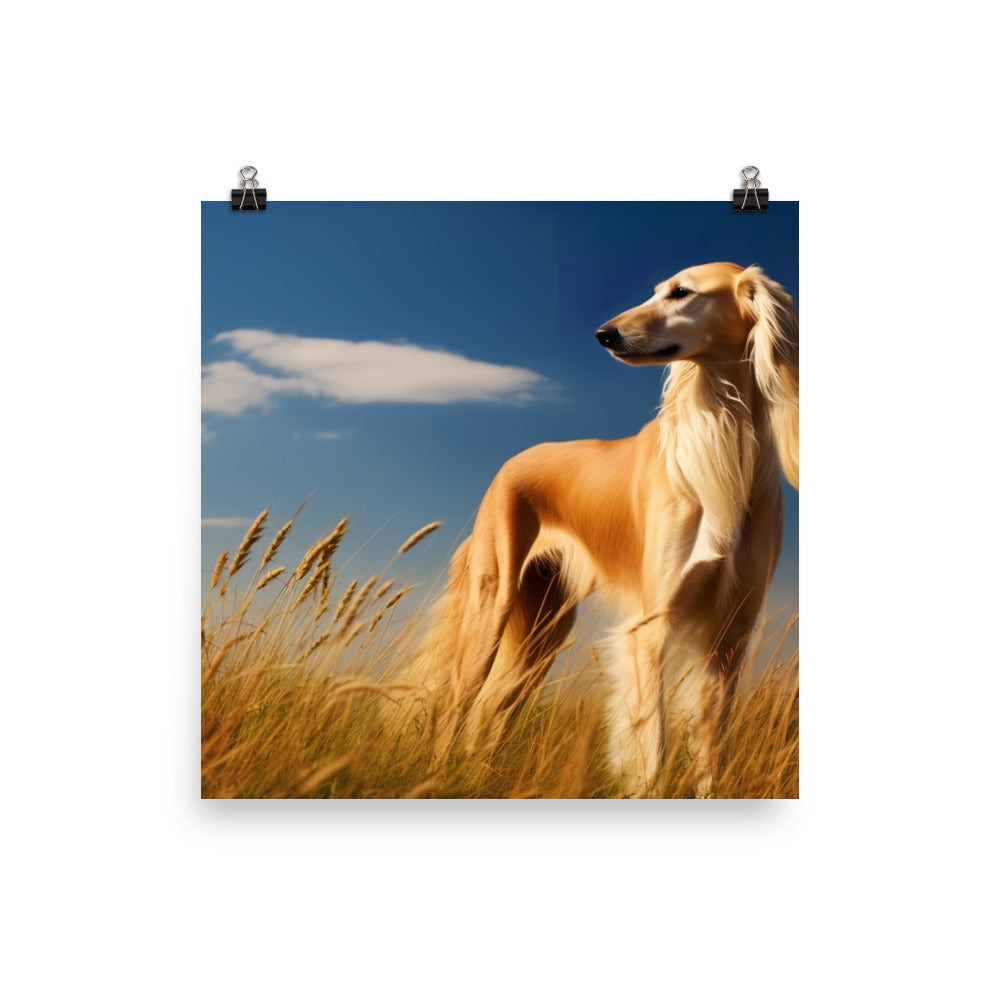 Graceful Saluki Photo paper poster - PosterfyAI.com