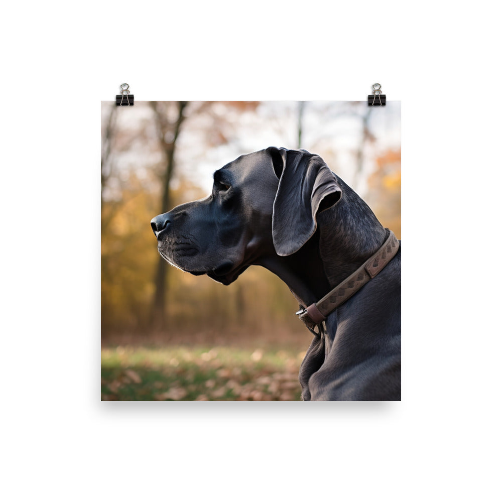 Graceful Great Dane Gazing Photo paper poster - PosterfyAI.com