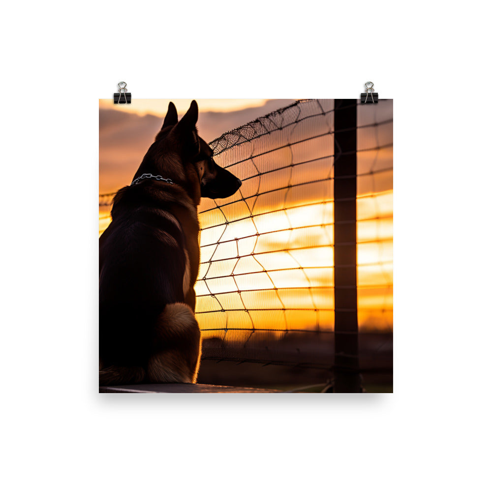 German Shepherd Watchdog Photo paper poster - PosterfyAI.com