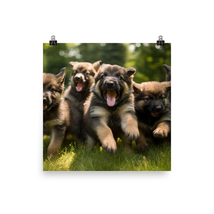 German Shepherd Puppies Photo paper poster - PosterfyAI.com