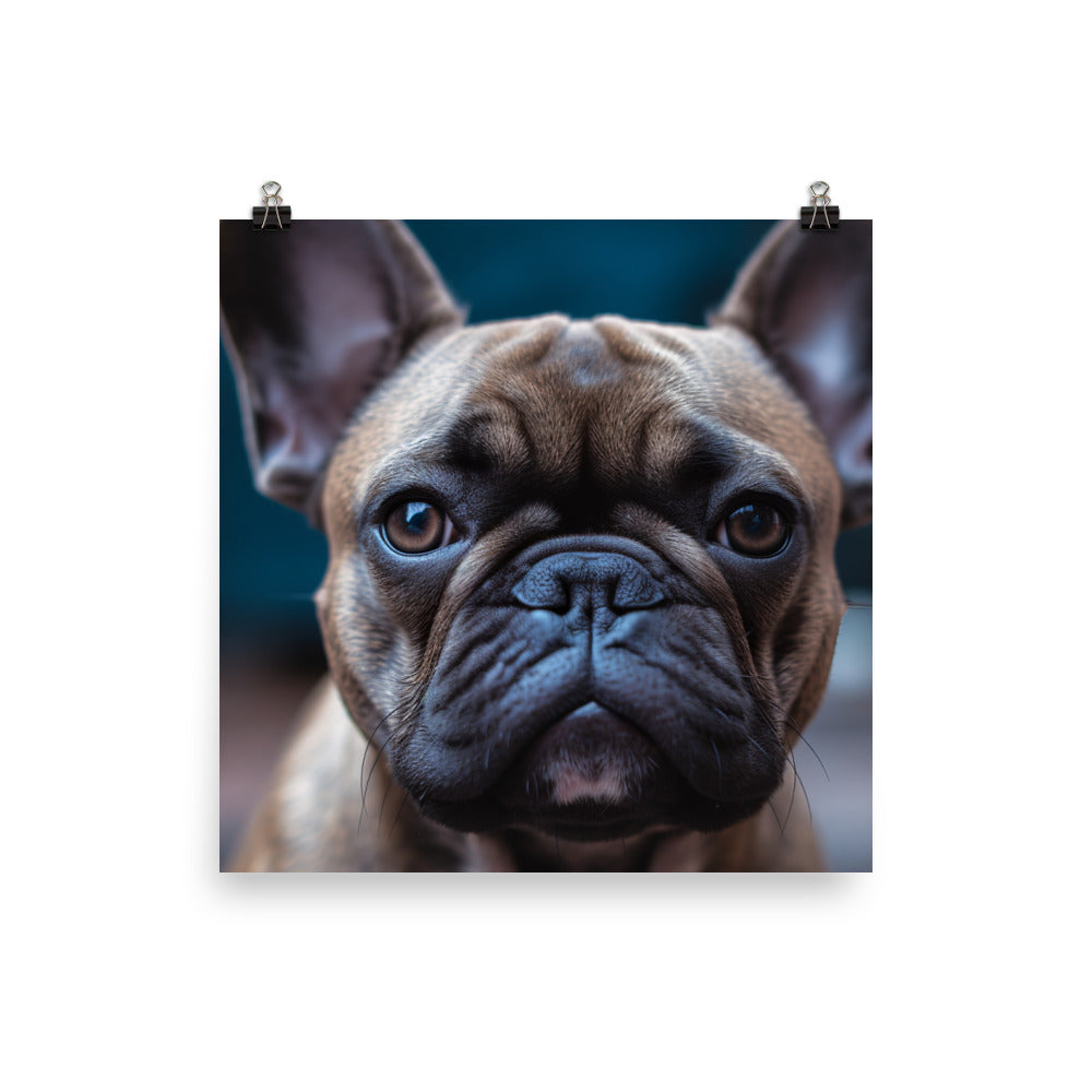 Frenchie portrait Photo paper poster - PosterfyAI.com