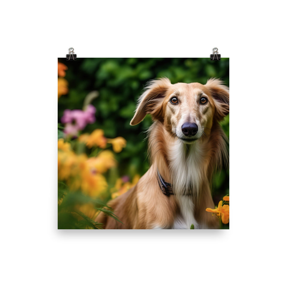 Elegant Saluki Photo paper poster - PosterfyAI.com