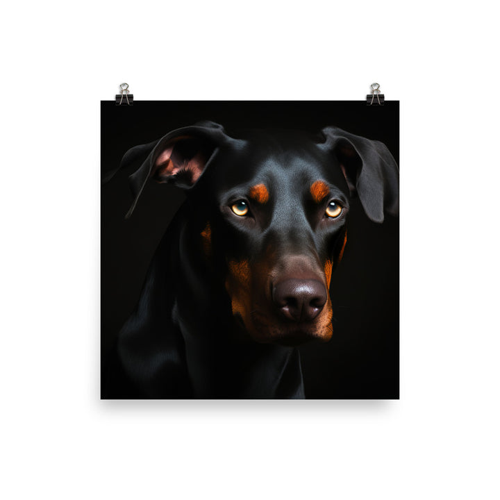 Doberman Pinschers piercing gaze Photo paper poster - PosterfyAI.com