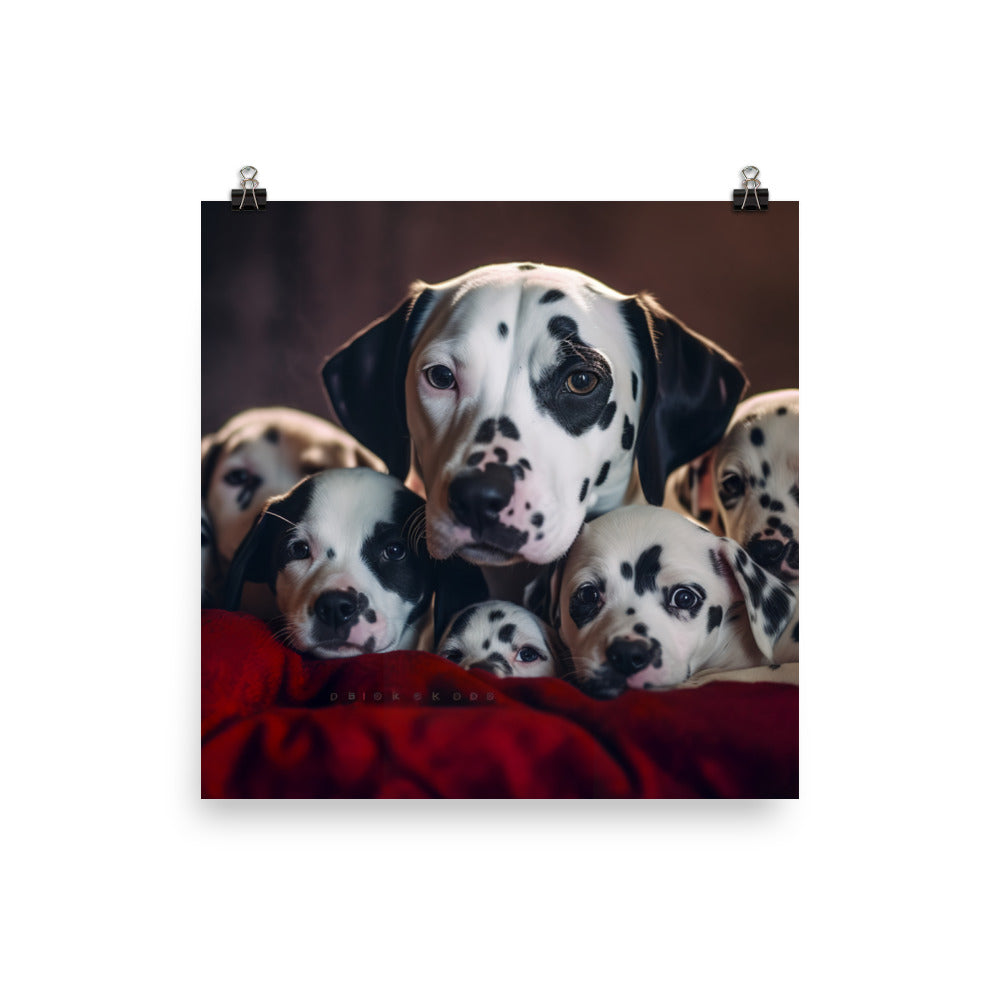 Dalmatian Family Time Photo paper poster - PosterfyAI.com