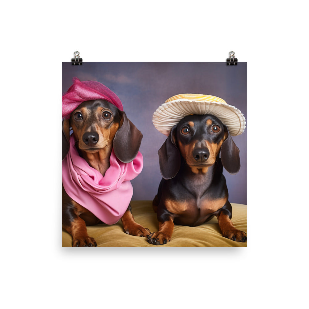 Dachshund Fashion Shoot Photo paper poster - PosterfyAI.com