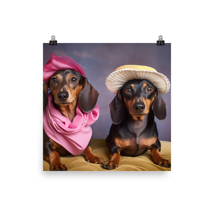 Dachshund Fashion Shoot Photo paper poster - PosterfyAI.com