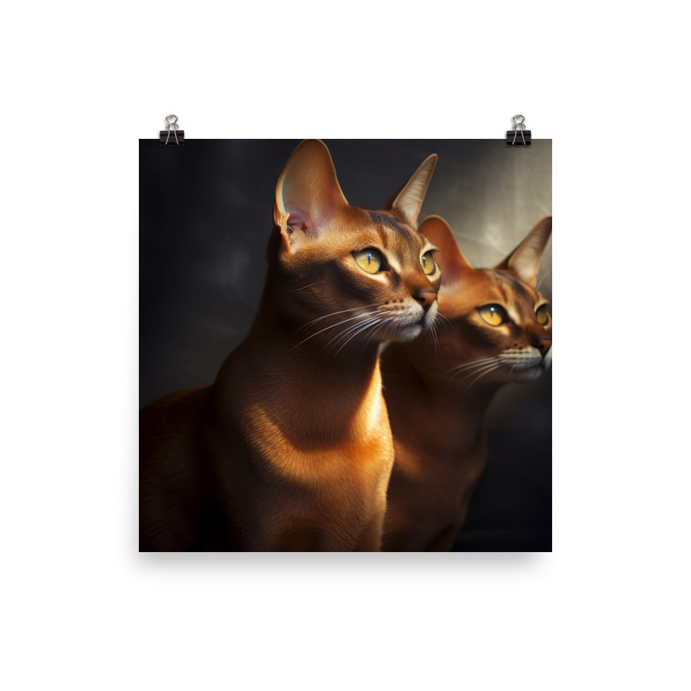 Enigmatic Aura of Abyssinian Cat Photo paper poster - PosterfyAI.com