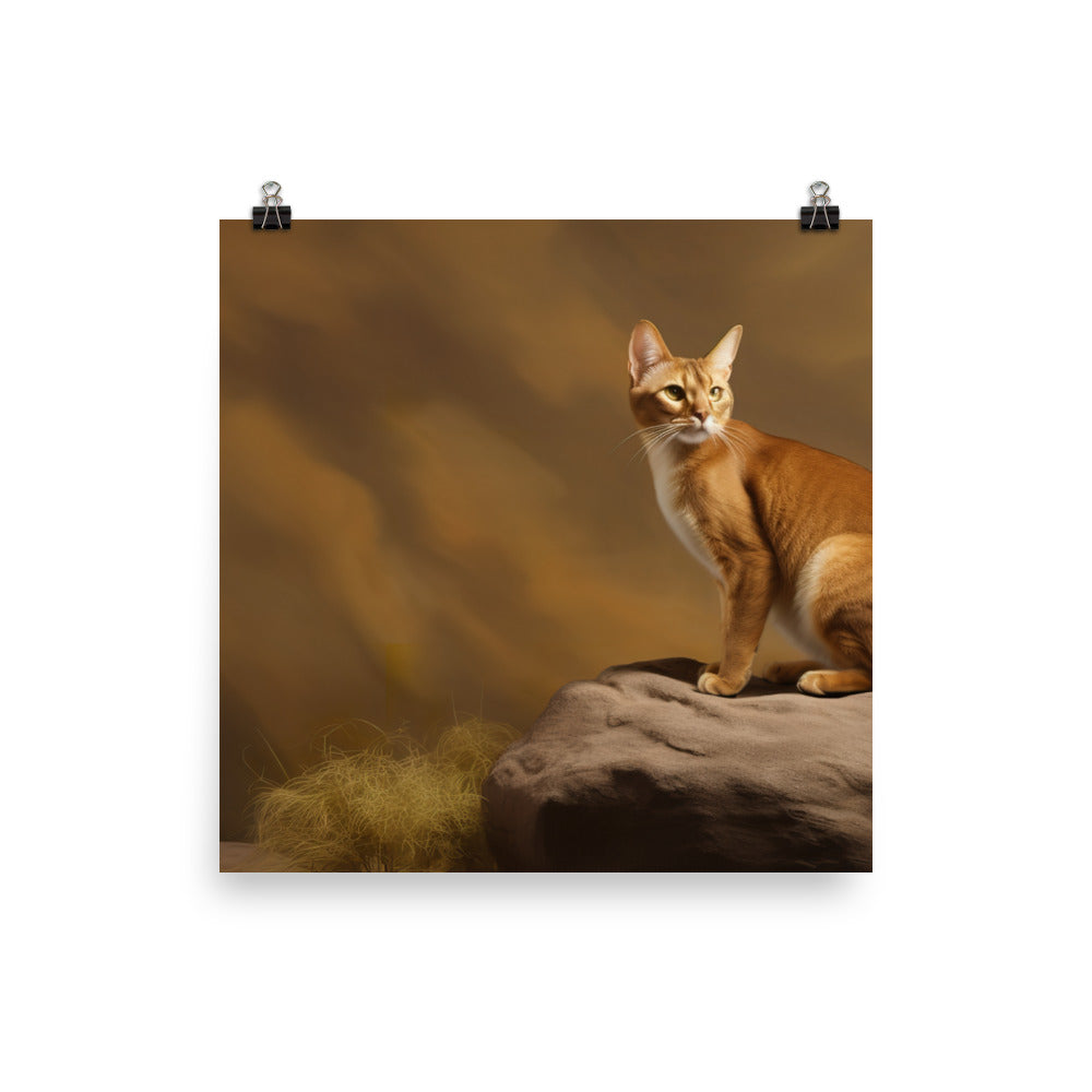 Elegance of Abyssinian Cat Photo paper poster - PosterfyAI.com