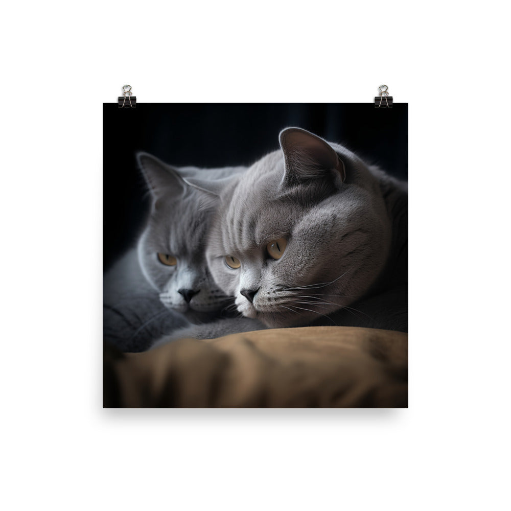 British Shorthair Cat Photo paper poster - PosterfyAI.com