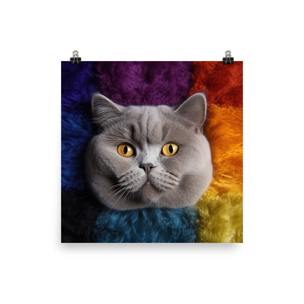 British Shorthair Cat Photo paper poster - PosterfyAI.com