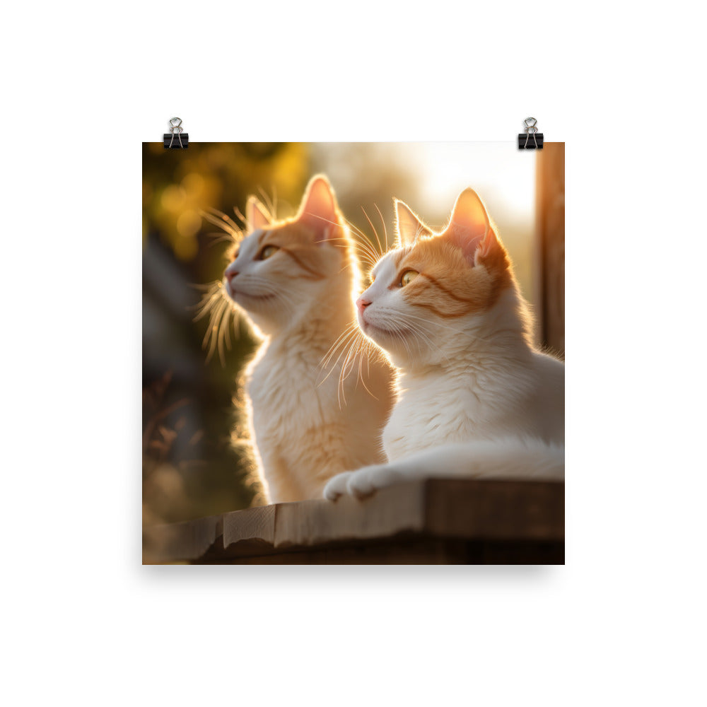 Turkish Van Cat Basking Photo paper poster - PosterfyAI.com