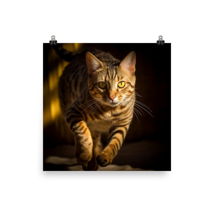 Egyptian Mau Cat Photo paper poster - PosterfyAI.com