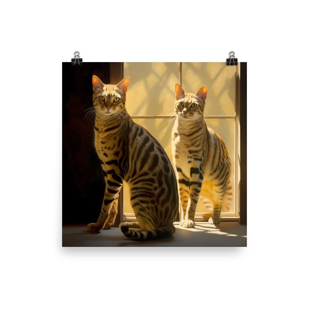 Egyptian Mau Cat Photo paper poster - PosterfyAI.com