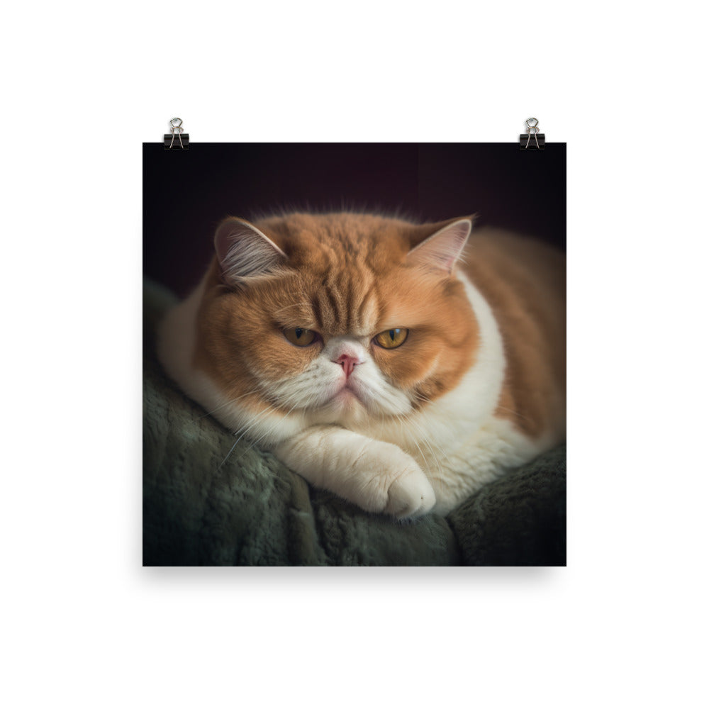 Elegance of Exotic Shorthair Cat Photo paper poster - PosterfyAI.com