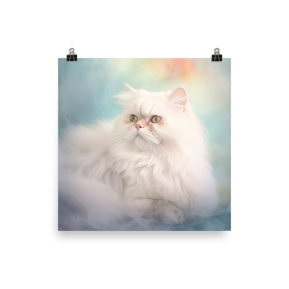 Persian Cat in Dreamy Pastel Photo paper poster - PosterfyAI.com