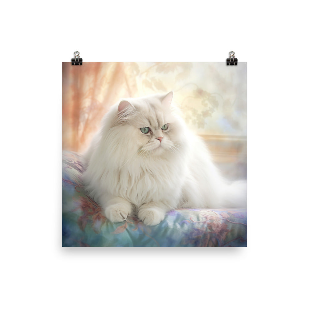 Persian Cat in Dreamy Pastel Photo paper poster - PosterfyAI.com