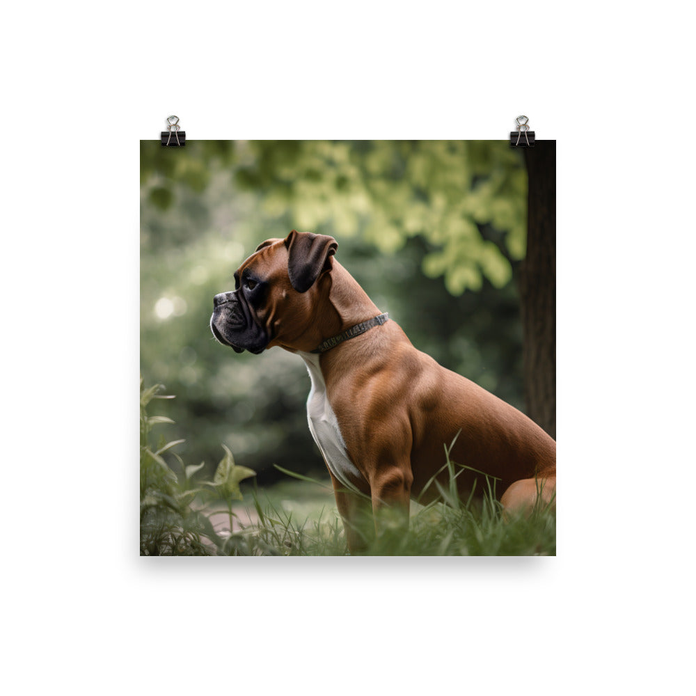 Boxer in the Park Photo paper poster - PosterfyAI.com