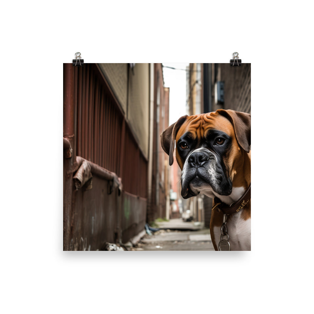 Boxer in the City Photo paper poster - PosterfyAI.com