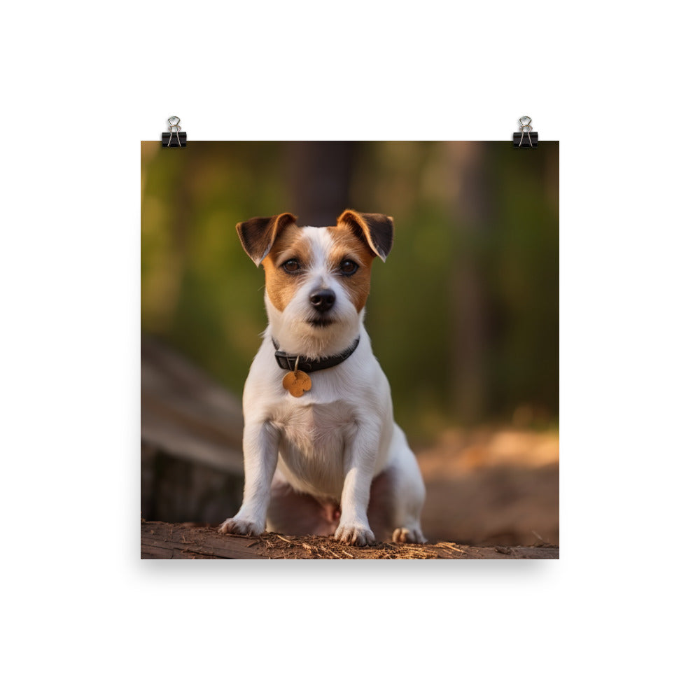 Adorable Jack Russell Terrier Posing for Camera Photo paper poster - PosterfyAI.com