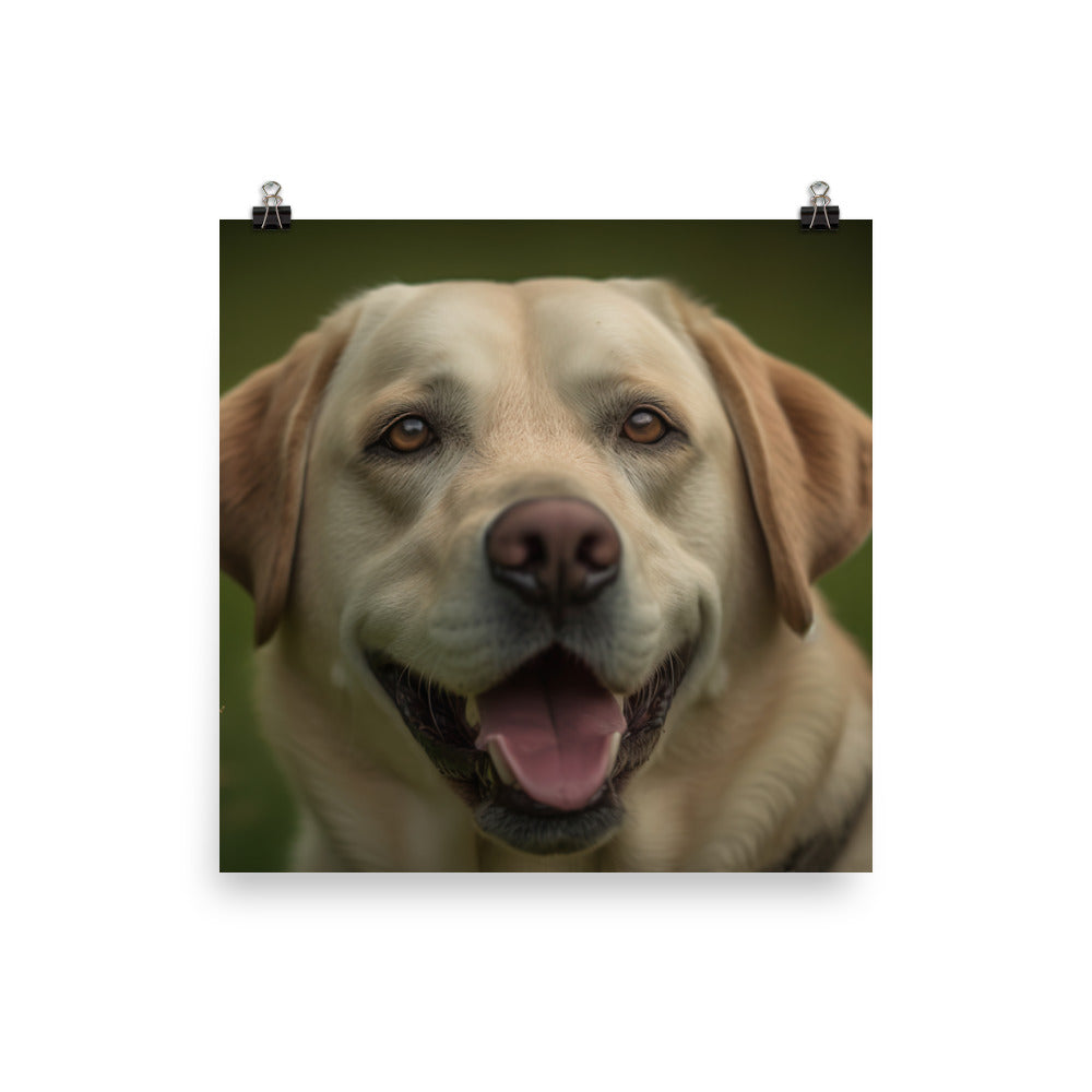 A portrait of a happy Labrador Retriever Photo paper poster - PosterfyAI.com