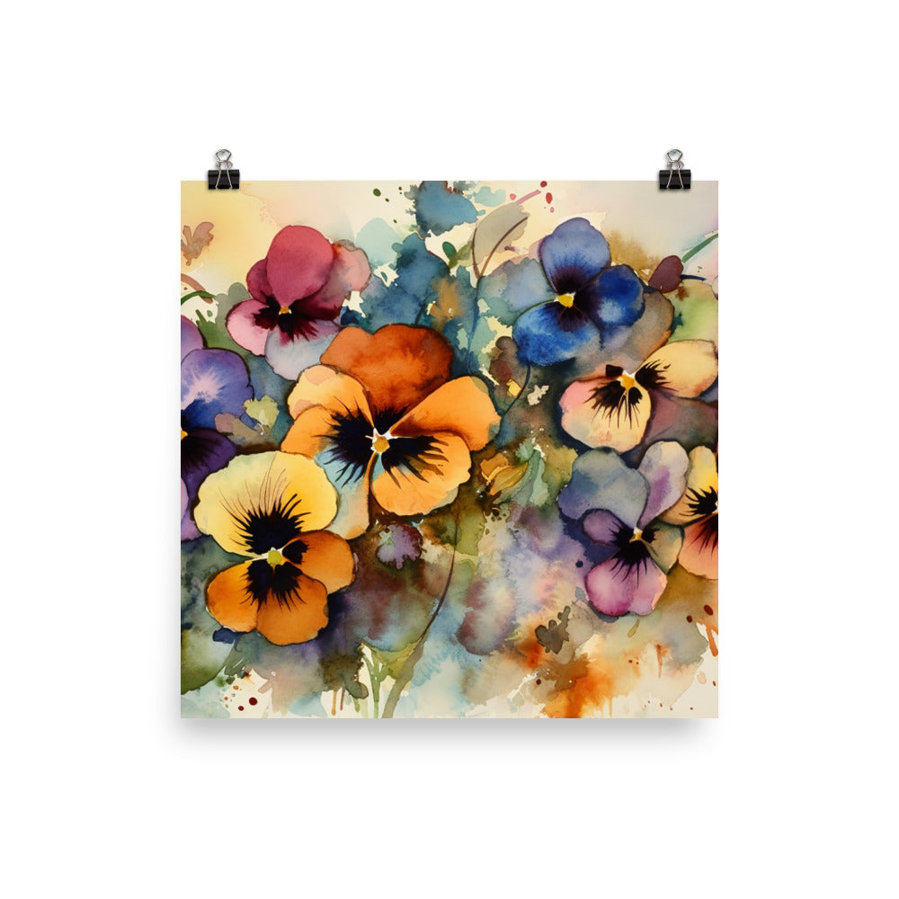 Journey with Pansies photo paper poster - Posterfy.AI