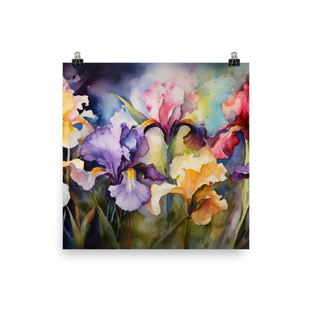 Irises in Full Bloom photo paper poster - Posterfy.AI