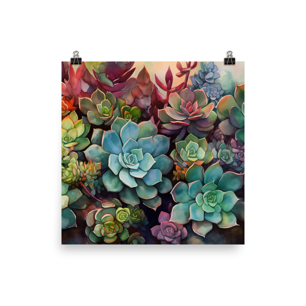 Succulent Symphony photo paper poster - Posterfy.AI