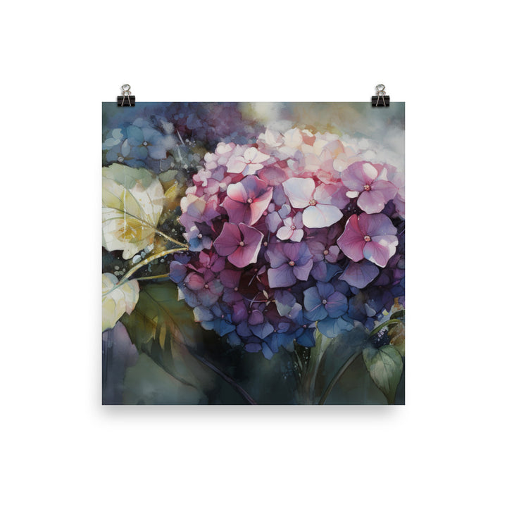 Majestic Hydrangeas photo paper poster - Posterfy.AI