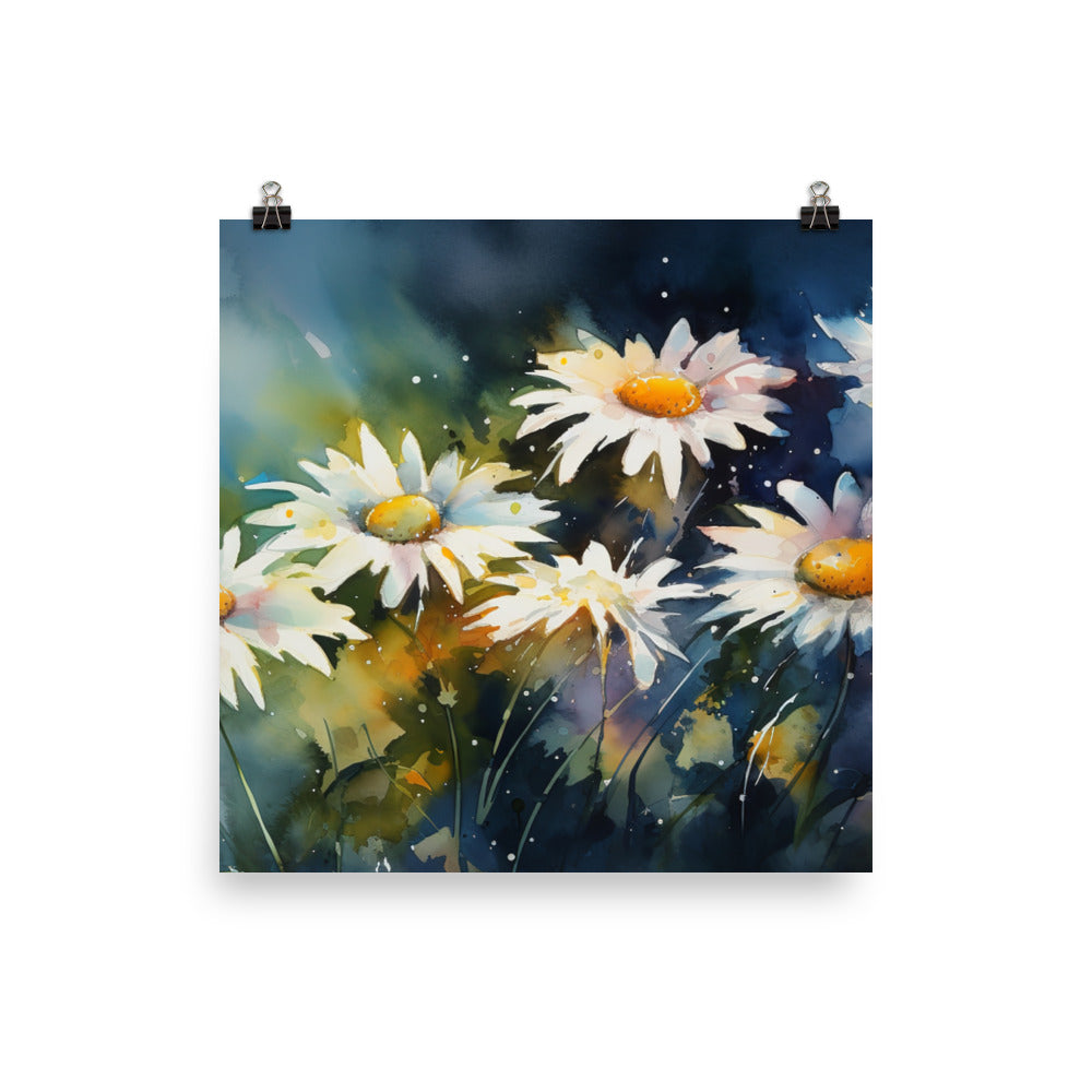 Daisies in Watercolors photo paper poster - Posterfy.AI