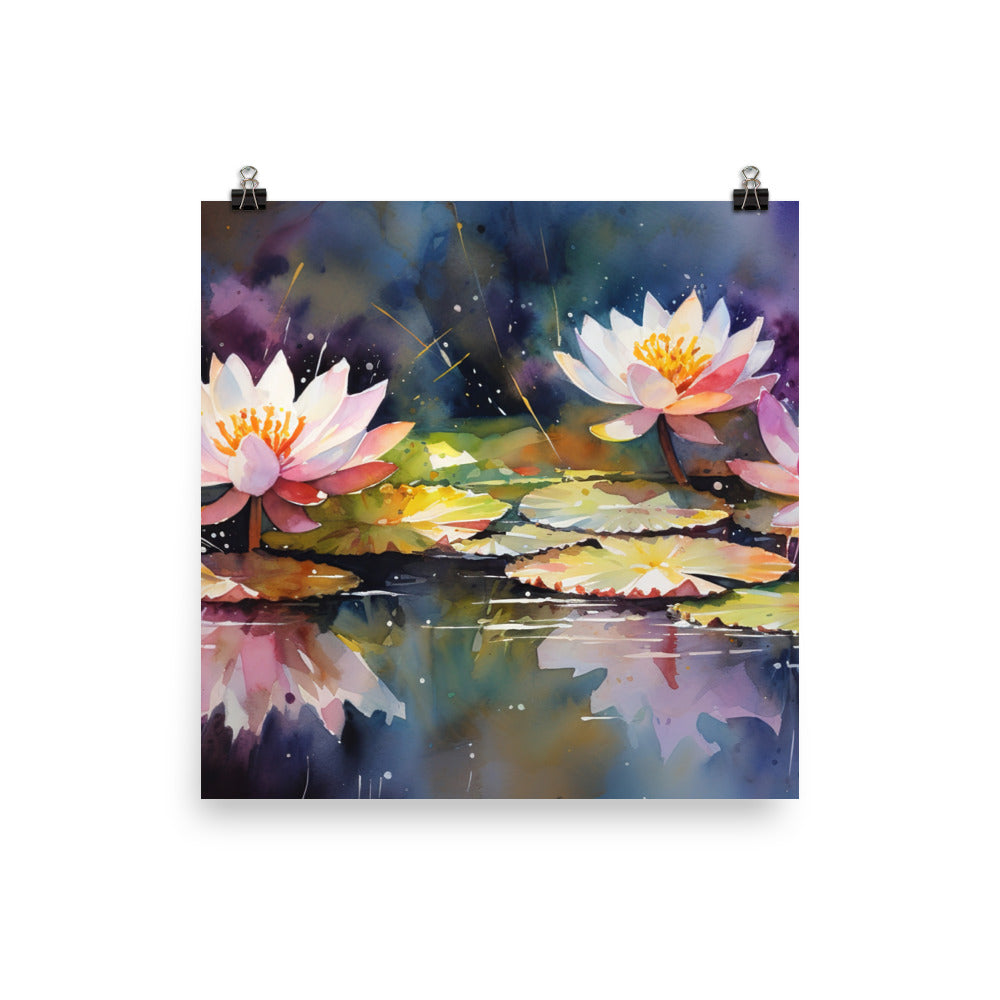 Grace of Lotus Flowers photo paper poster - Posterfy.AI