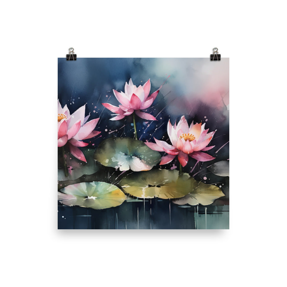 Grace of Lotus Flowers photo paper poster - Posterfy.AI