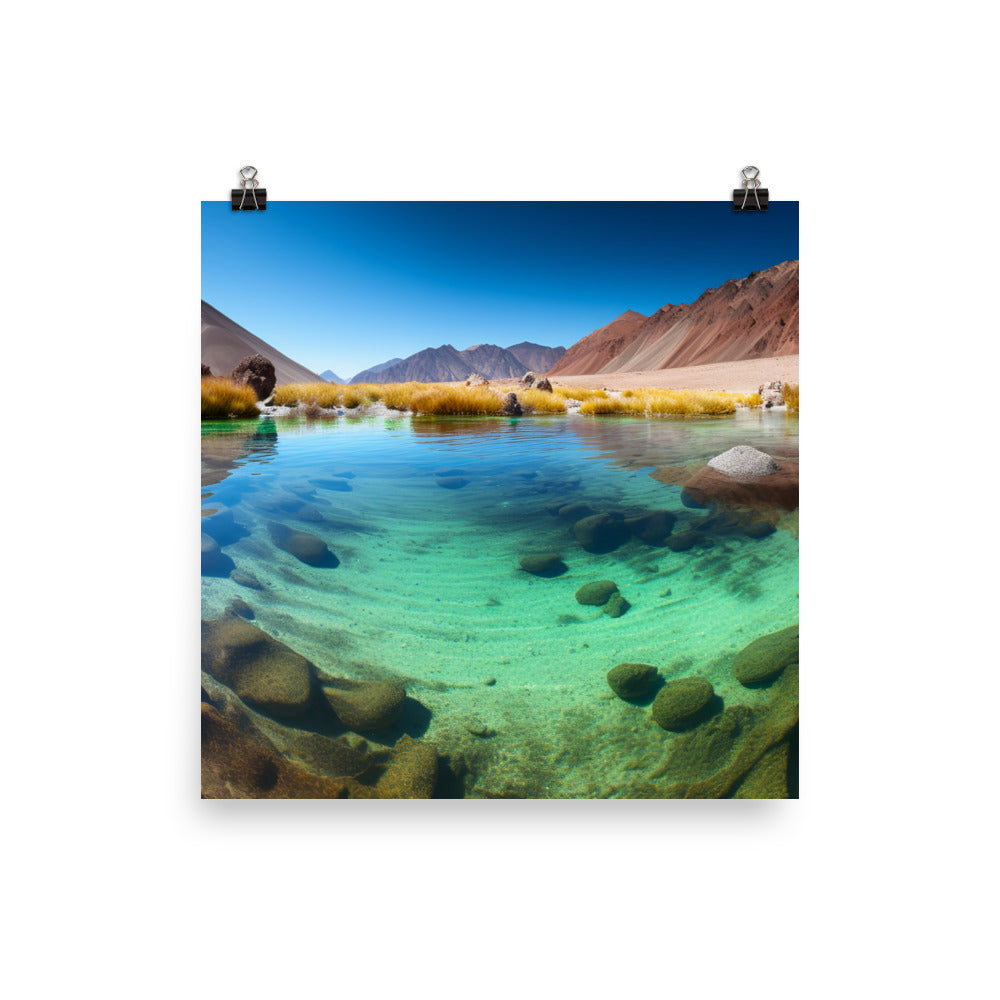 Vivid Reflections of Atacamas Oasis photo paper poster - Posterfy.AI