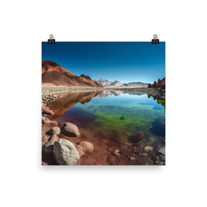 Vivid Reflections of Atacamas Oasis photo paper poster - Posterfy.AI