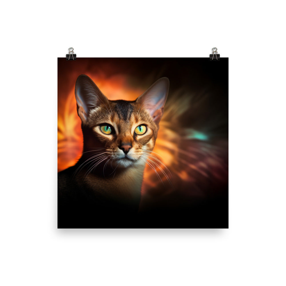 Enigmatic Aura of Abyssinian Cats photo paper poster - Posterfy.AI