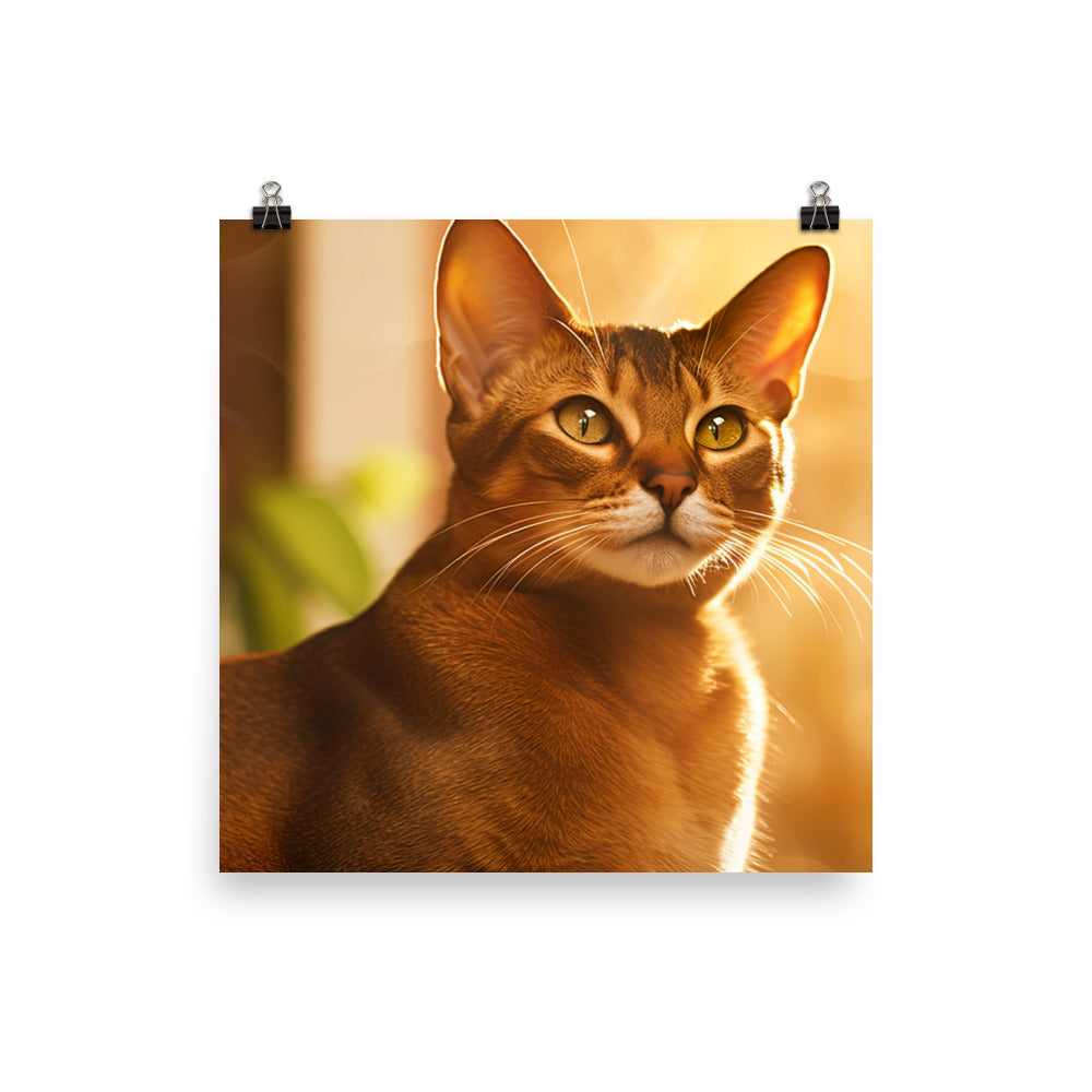Abyssinian Cat Basking photo paper poster - Posterfy.AI
