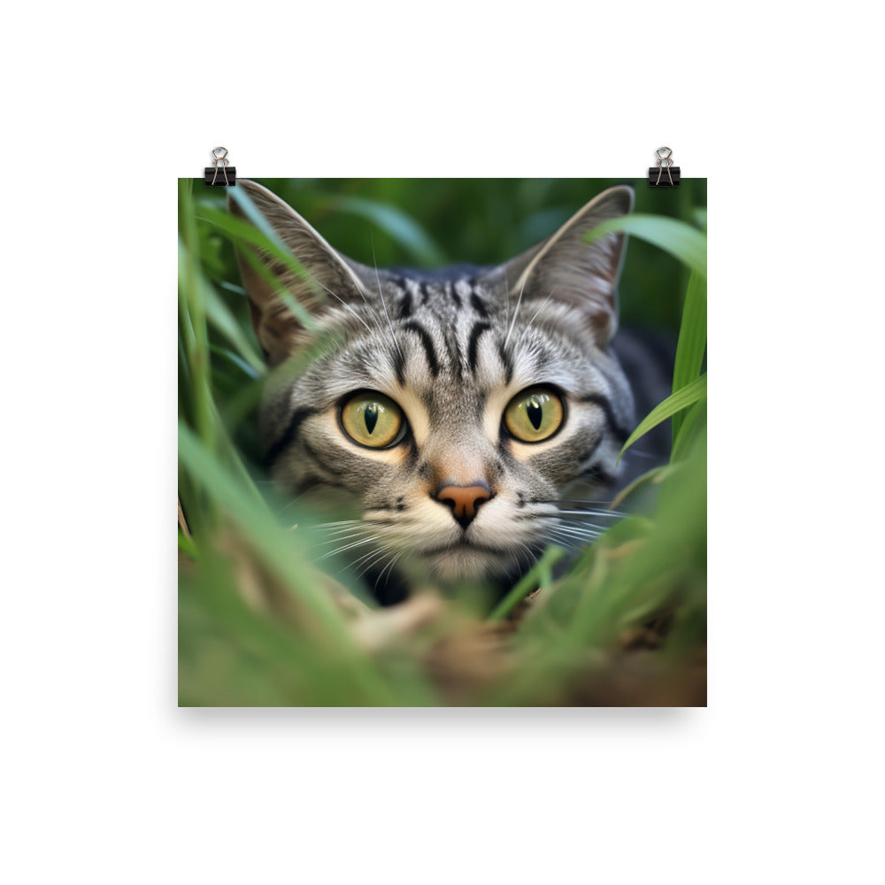 American Shorthair Cat Engaged photo paper poster - Posterfy.AI