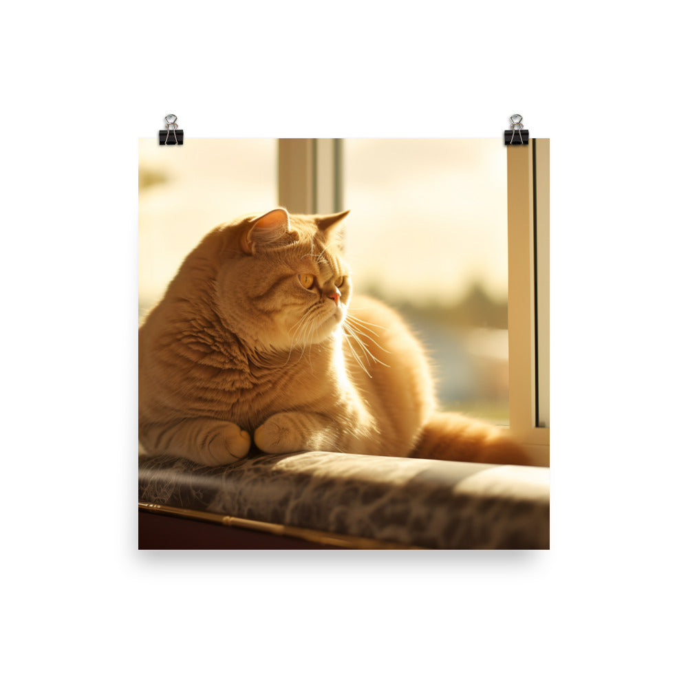 Elegant Exotic Shorthair Cat photo paper poster - Posterfy.AI