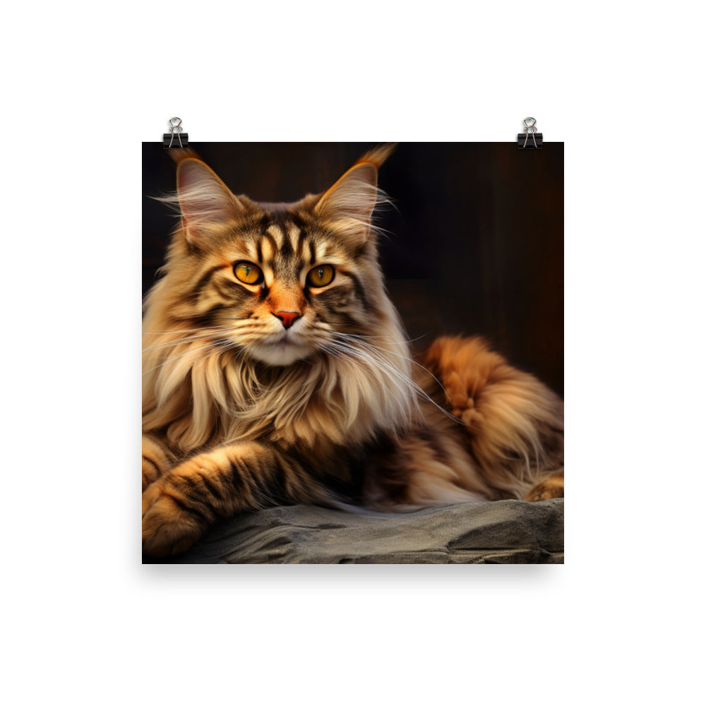 The Majestic Maine Coon photo paper poster - Posterfy.AI