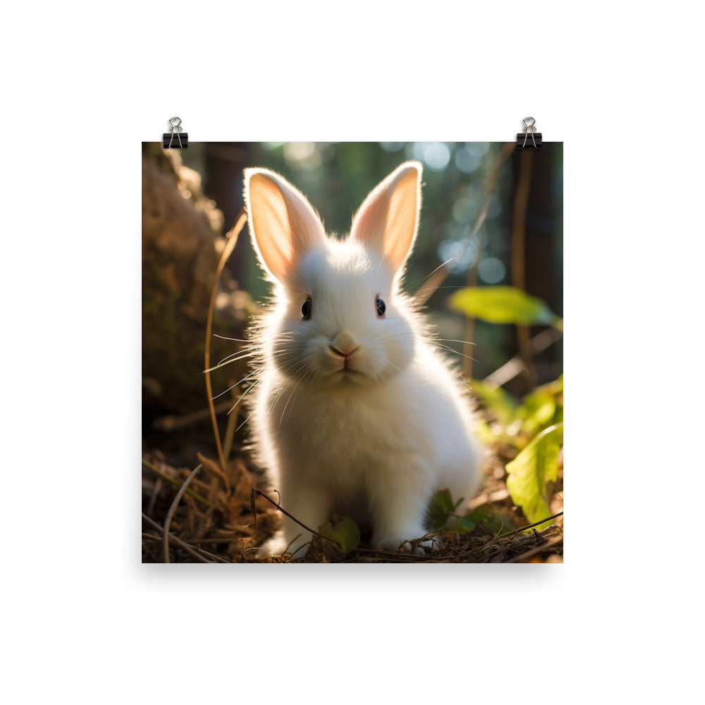 Florida White Bunny Photo paper poster - PosterfyAI.com