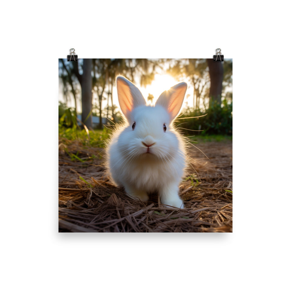 Florida White Bunny Photo paper poster - PosterfyAI.com
