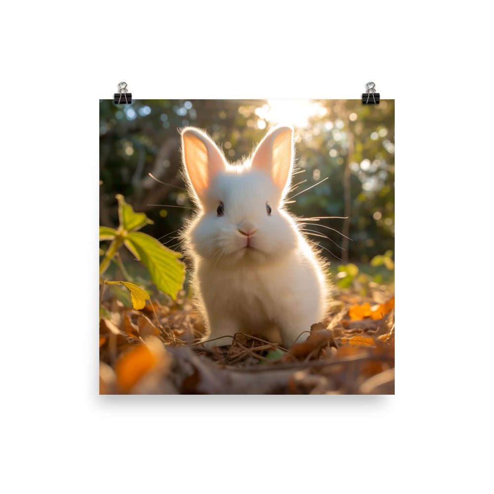 Florida White Bunny Photo paper poster - PosterfyAI.com