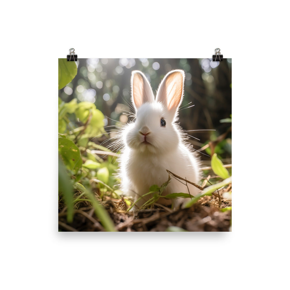 Florida White Bunny Photo paper poster - PosterfyAI.com