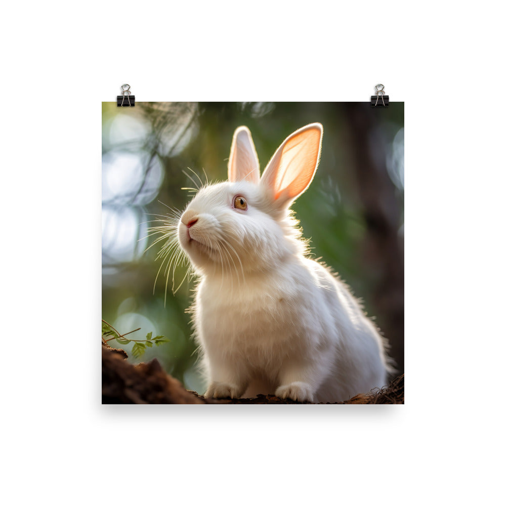 Florida White Bunny Photo paper poster - PosterfyAI.com