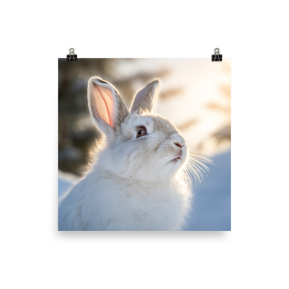 Florida White Bunny Photo paper poster - PosterfyAI.com