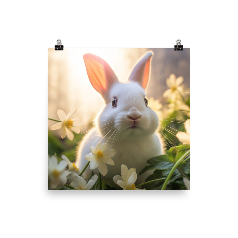 Florida White Bunny Photo paper poster - PosterfyAI.com