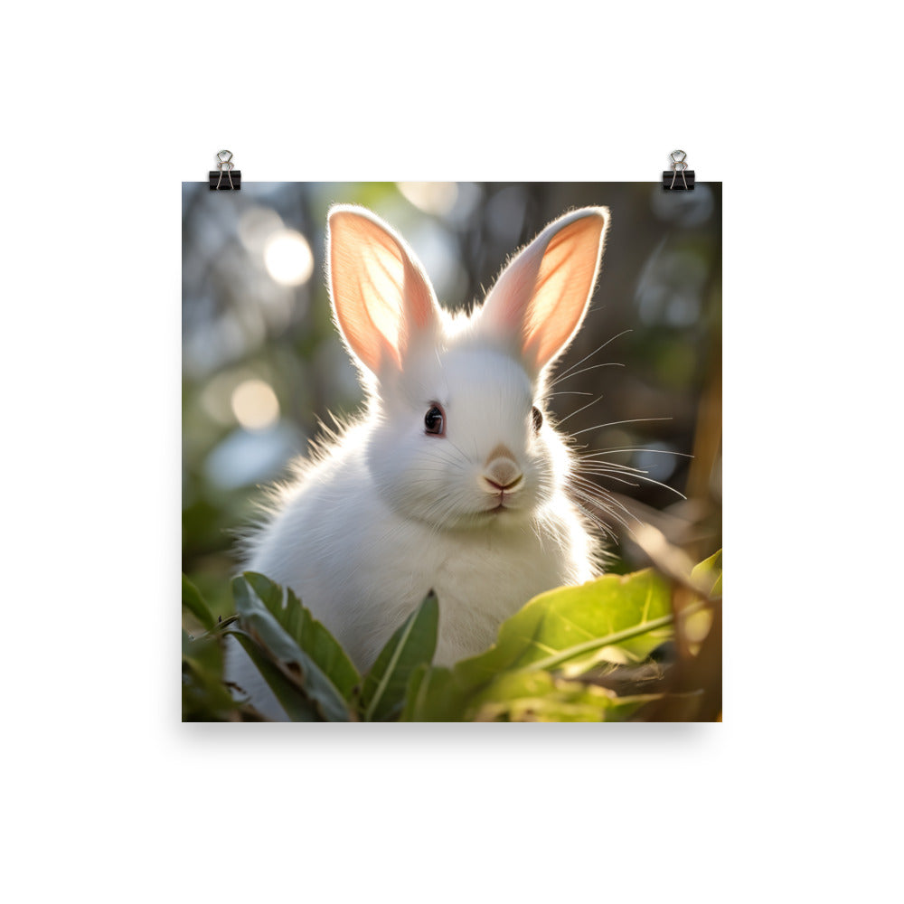 Florida White Bunny Photo paper poster - PosterfyAI.com